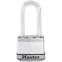 Master Lock M1EURDLHCC Candado Seguridad Llaves Acero Laminado Exterior- Arco Largo- Adecuado para Portales- Garages…